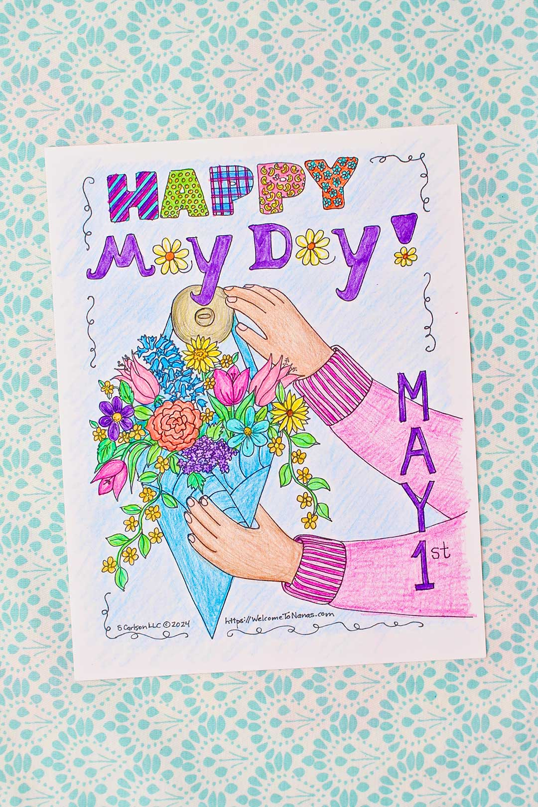 Happy May Day Coloring Page Free Printable (For Kids) | Welcome To throughout Free Printable May Day Cards