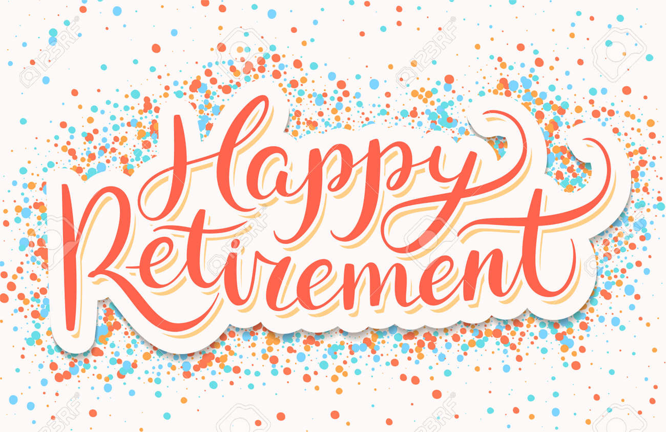 Happy Retirement Banner. Vector Hand Drawn Illustration. Royalty regarding Free Printable Happy Retirement Banner