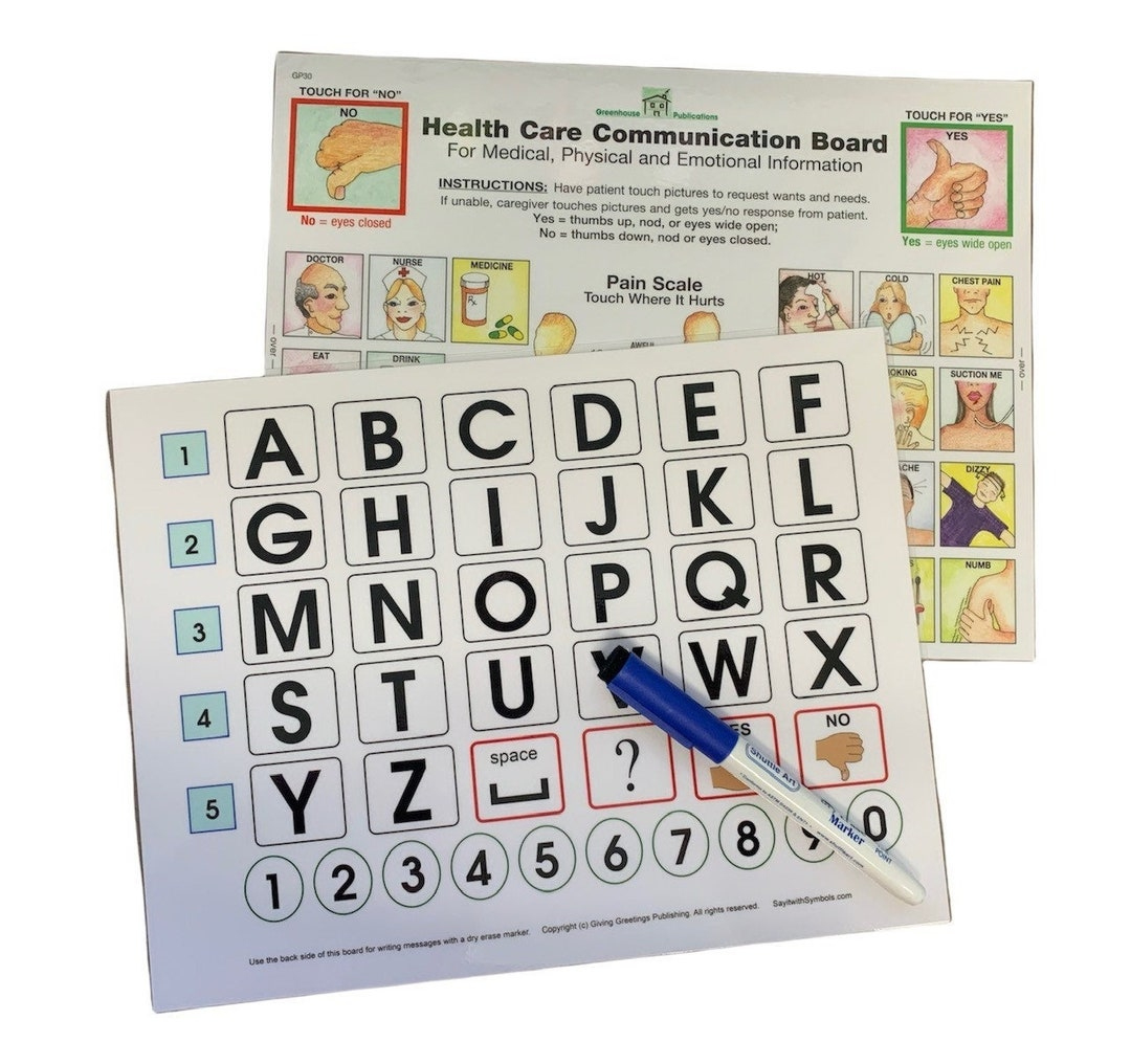 Healthcare Communication Boards Set Helps Patients Communicate Their Care Needs In Hospitals, Rehab, Home | Say It With Symbols Aac - Etsy.de intended for Free Printable Communication Boards For Stroke Patients