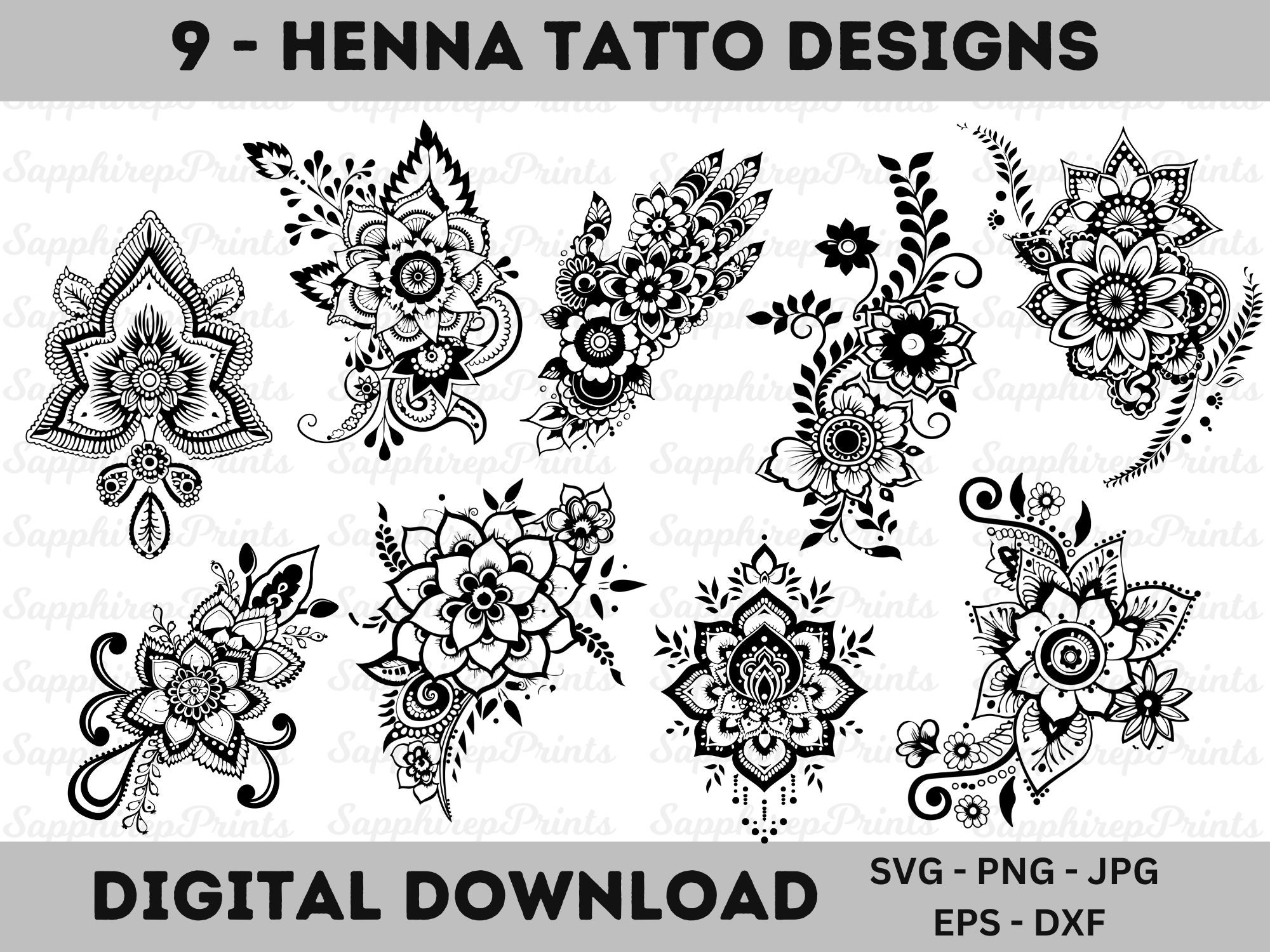 Henna Tattoo Designs, Mehndi Design In Black Svg Png, Mehndi Svg within Simple Printable Henna Stencils