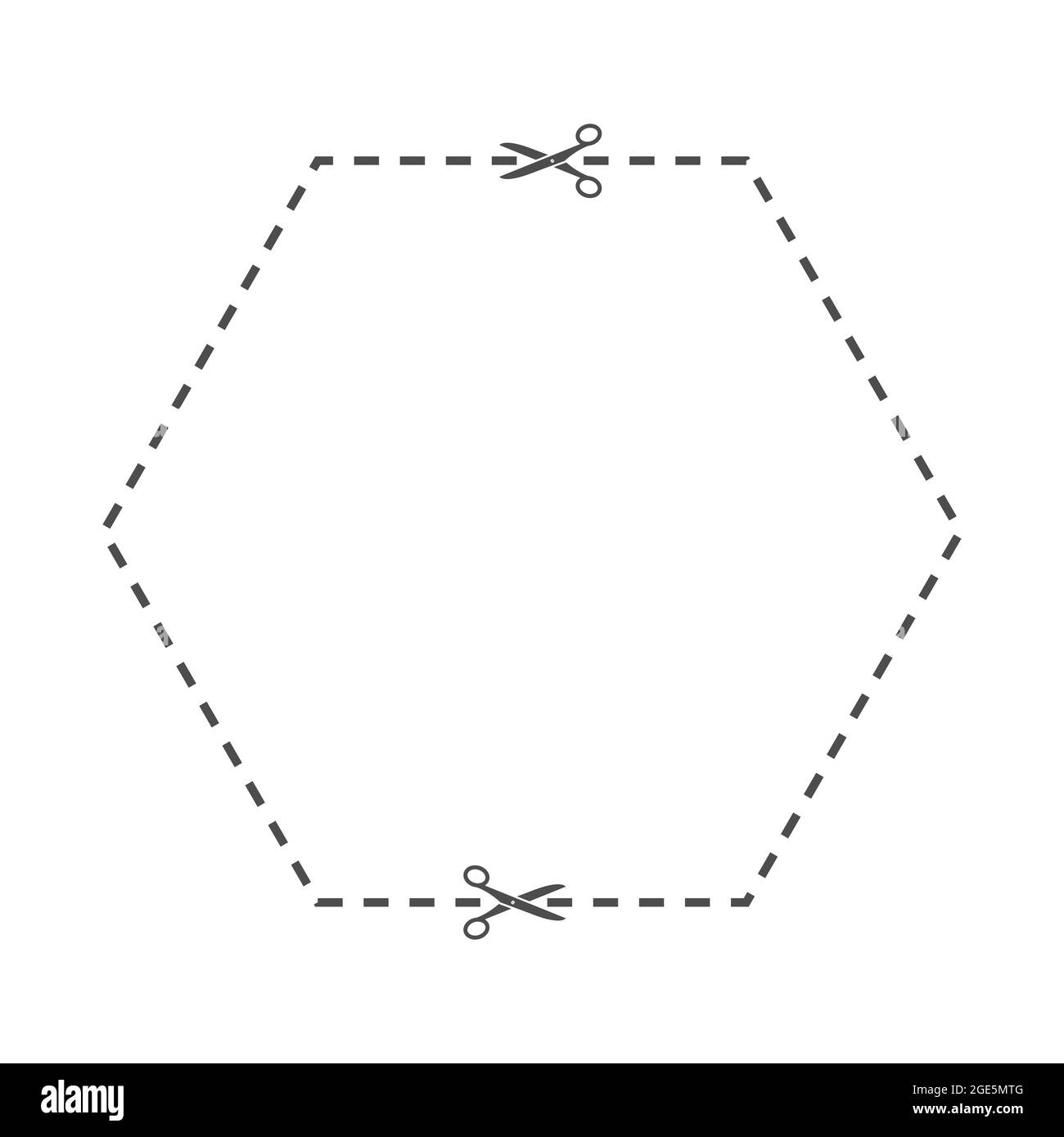 Hexagonal Cutting Line. A Field For Cutting With Scissors Along for Free Printable 6 Inch Hexagon Template