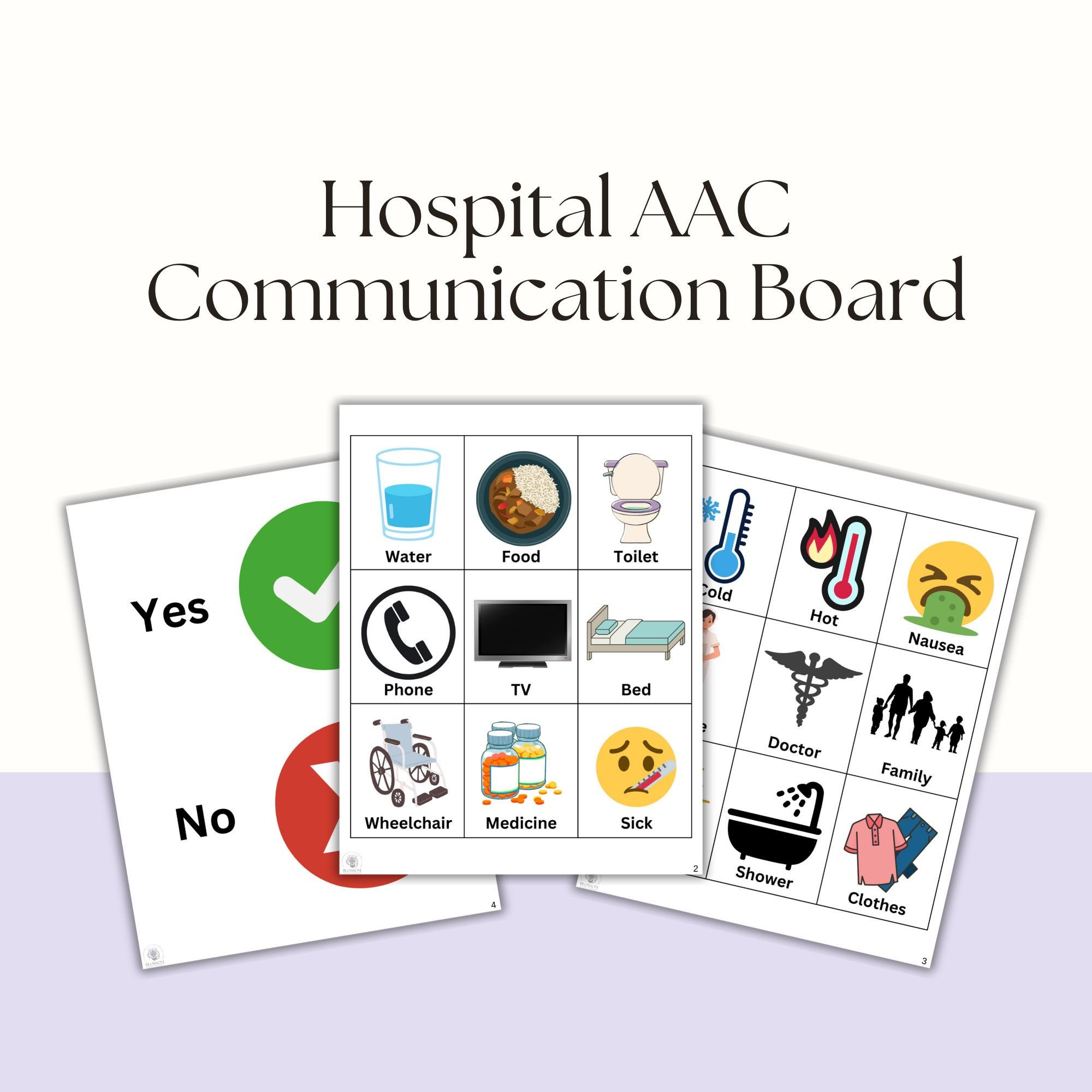 Hospital Aac Communication Board - Etsy Uk inside Free Printable Communication Boards For Stroke Patients