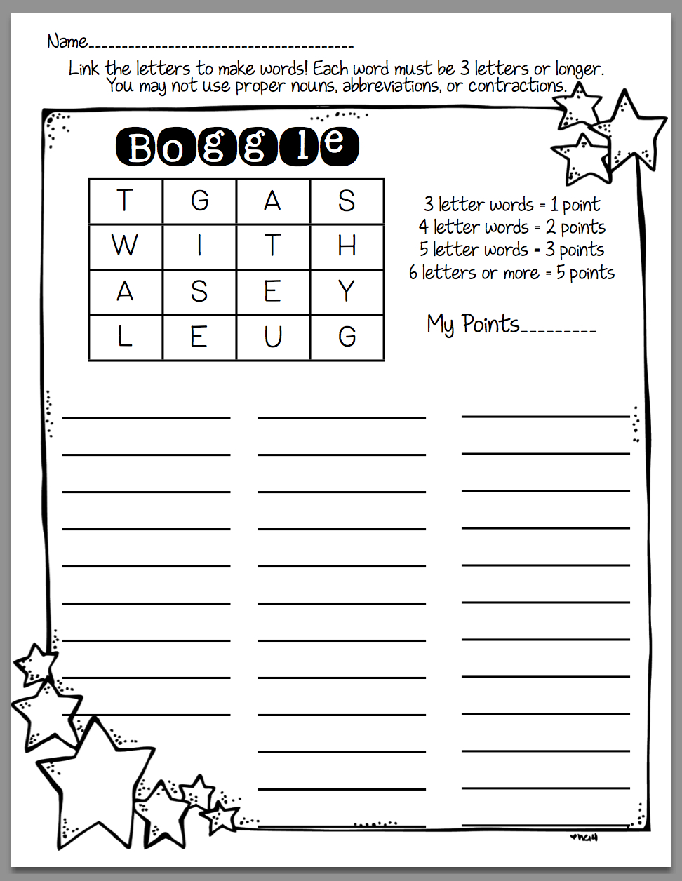 How To Use Boggle In Word Work - Sunny Days In Second Grade throughout Free Printable Boggle Boards