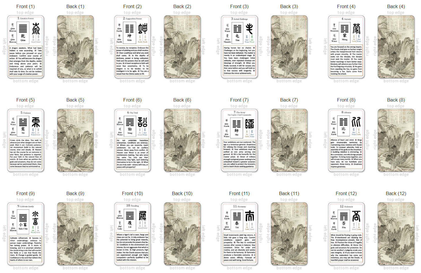 I Ching Oracle Cards (Free Printables) | Benebell Wen regarding Free Printable Oracle Deck