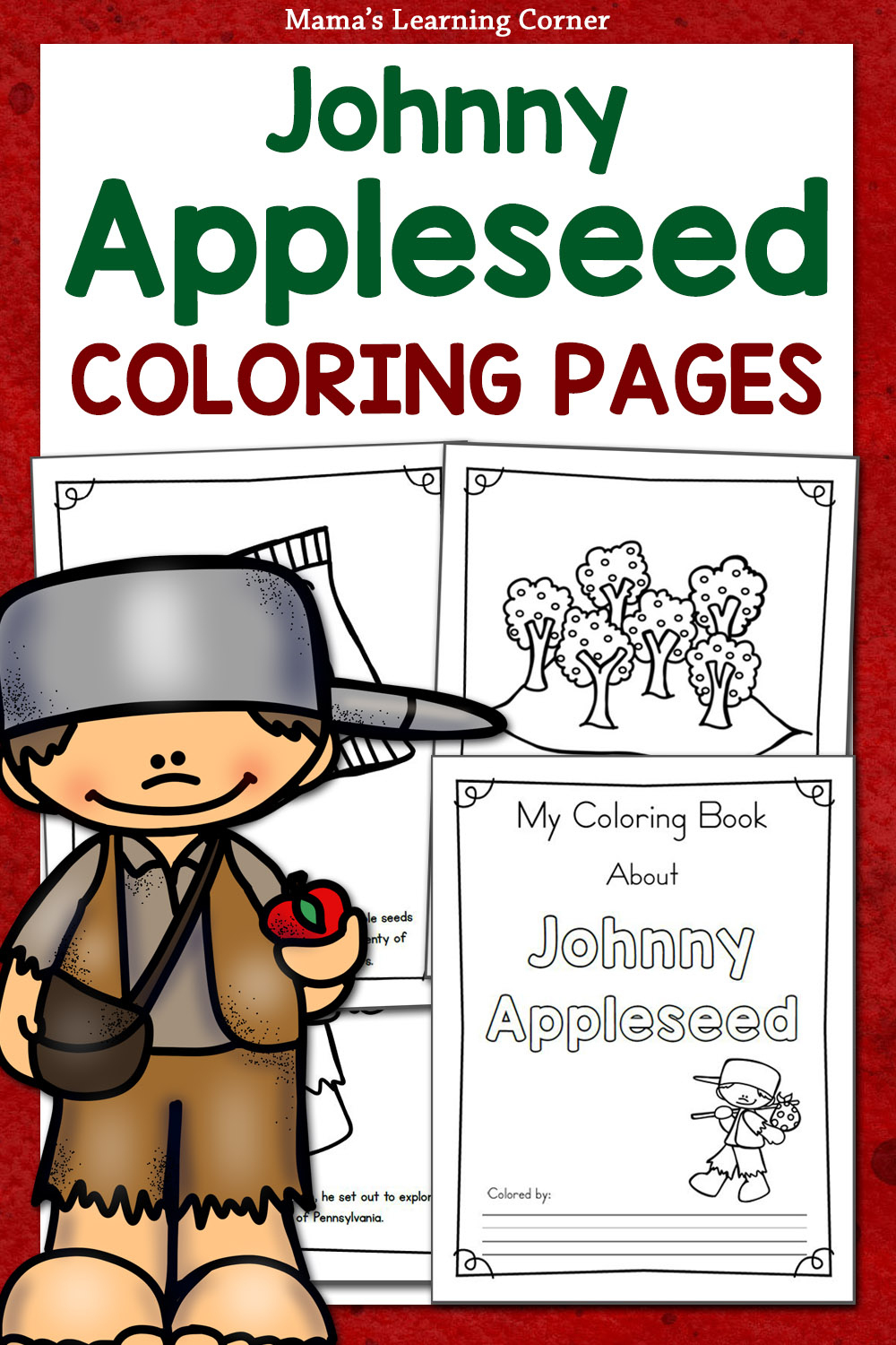 Johnny Appleseed Coloring Pages - Mamas Learning Corner in Free Johnny Appleseed Printables