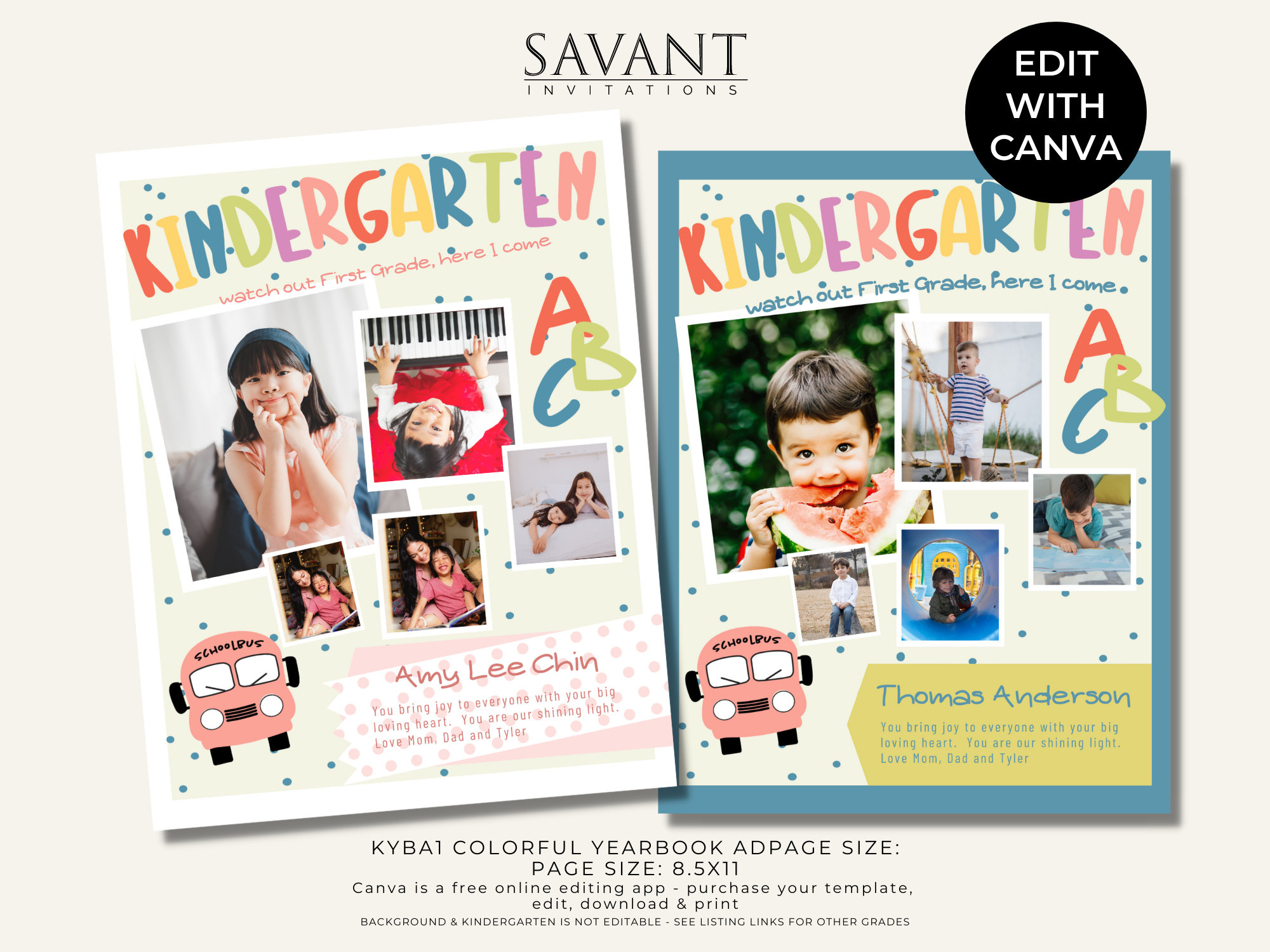 Kindergarten Full Page Yearbook Ad Template. Colorful Yearbook Ad pertaining to Free Preschool Yearbook Templates