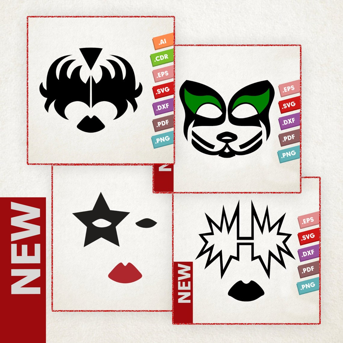 Kiss Stencil - Etsy Australia in Printable Kiss Band Stencils