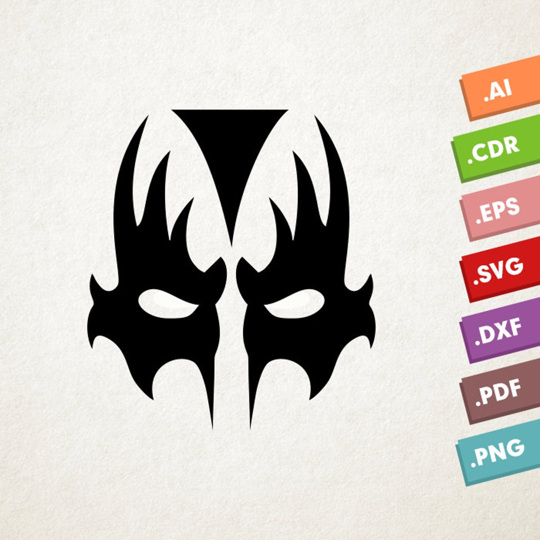 Kiss - Svg Vector File. Kiss Makeup Mask. Instant Download For Cricut Or Silhouette. Kiss Makeup Shape Svg. Kiss Band. - Etsy Uk with Printable Kiss Band Stencils