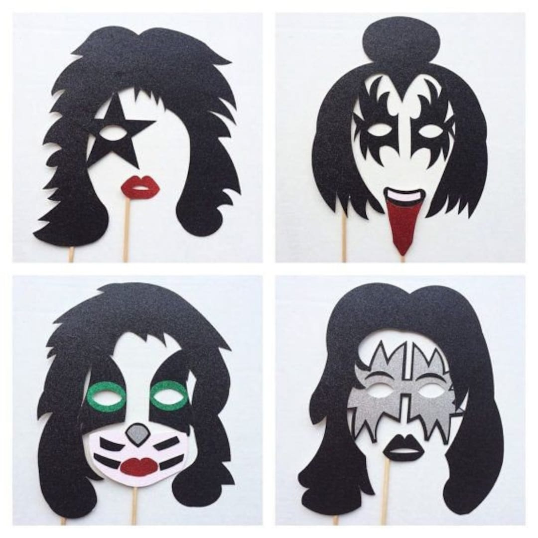 Kiss The Band Inspired Photo Props- Kiss - Etsy.de inside Printable Kiss Band Stencils