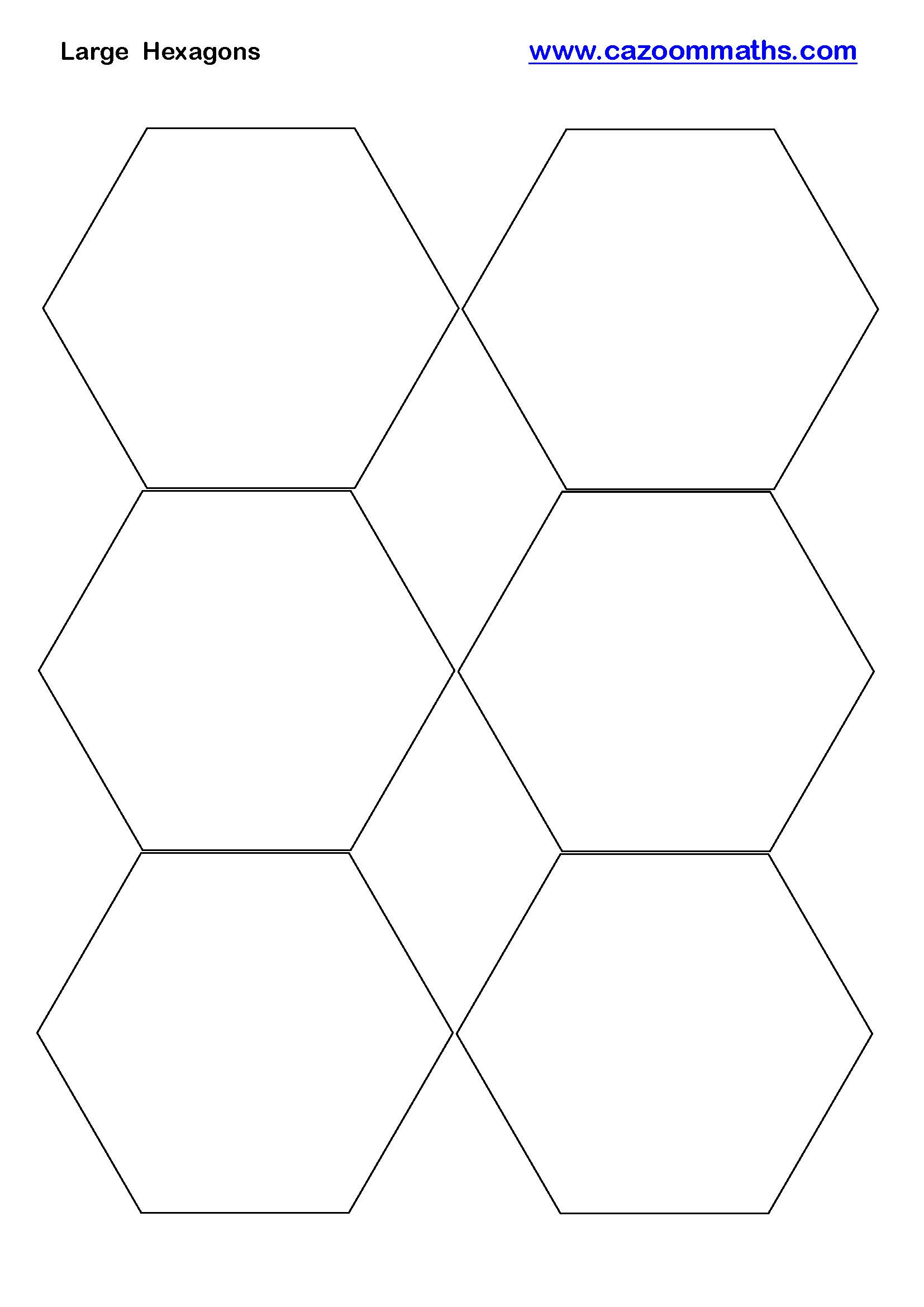 Large Hexagons Printable | Free Teaching Resources regarding Free Printable 6 Inch Hexagon Template