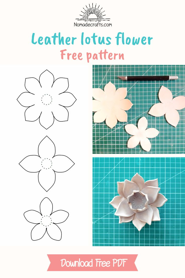 Leather Lotus Flower - Free Pattern regarding Free Printable Lotus Petal Pattern