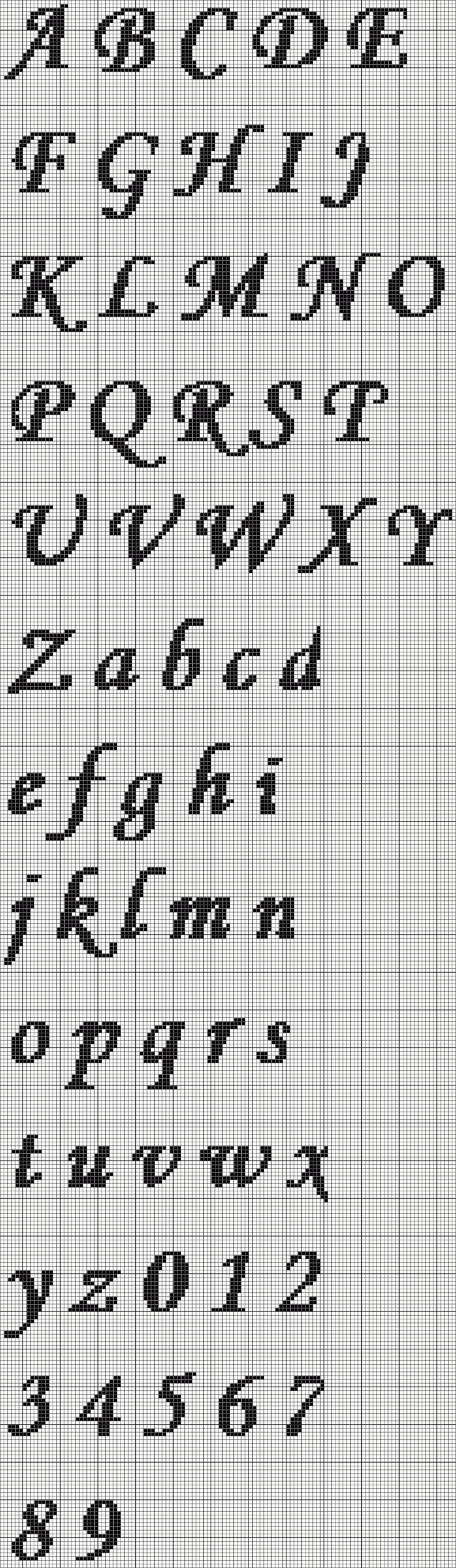 Left Col Here within Free Printable Alphabet Cross Stitch Patterns