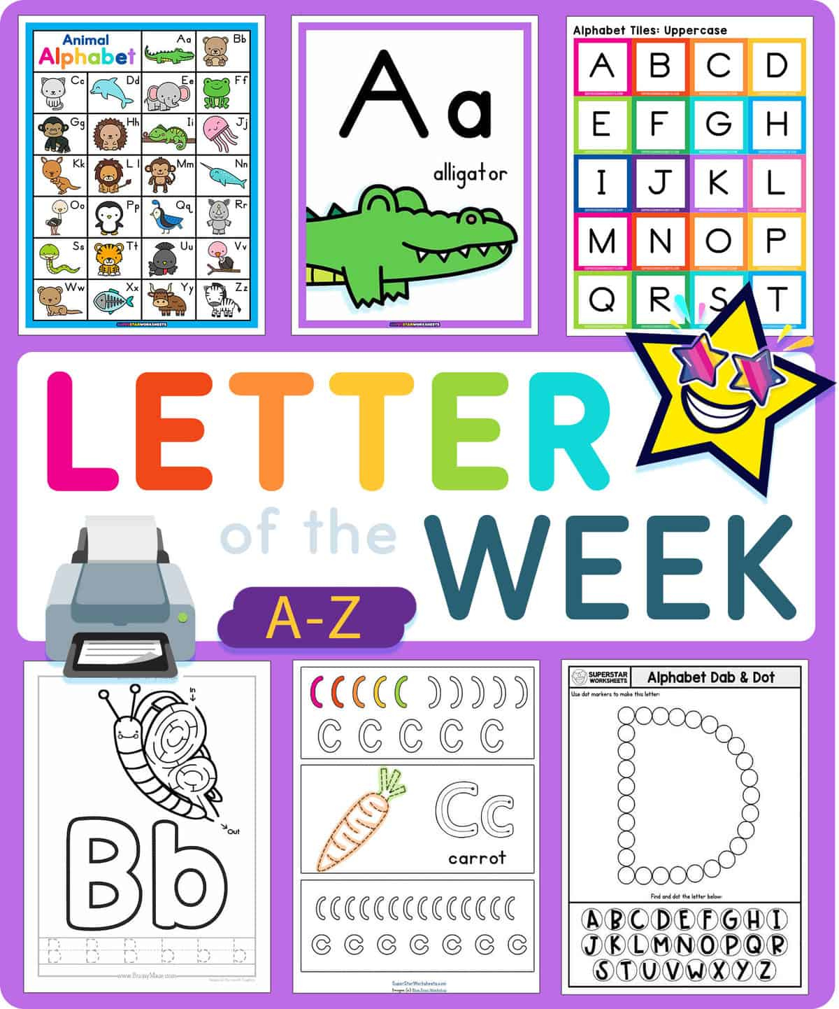 Letter Of The Week - Superstar Worksheets for Letter of The Week Free Printables