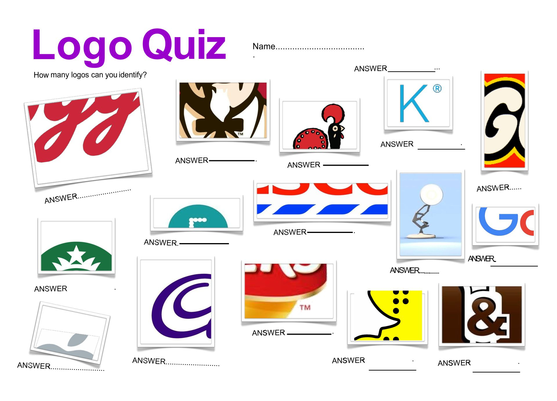 Logo Trivia - 10 Free Pdf Printables | Printablee - Worksheets Library inside Free Printable Logo Games