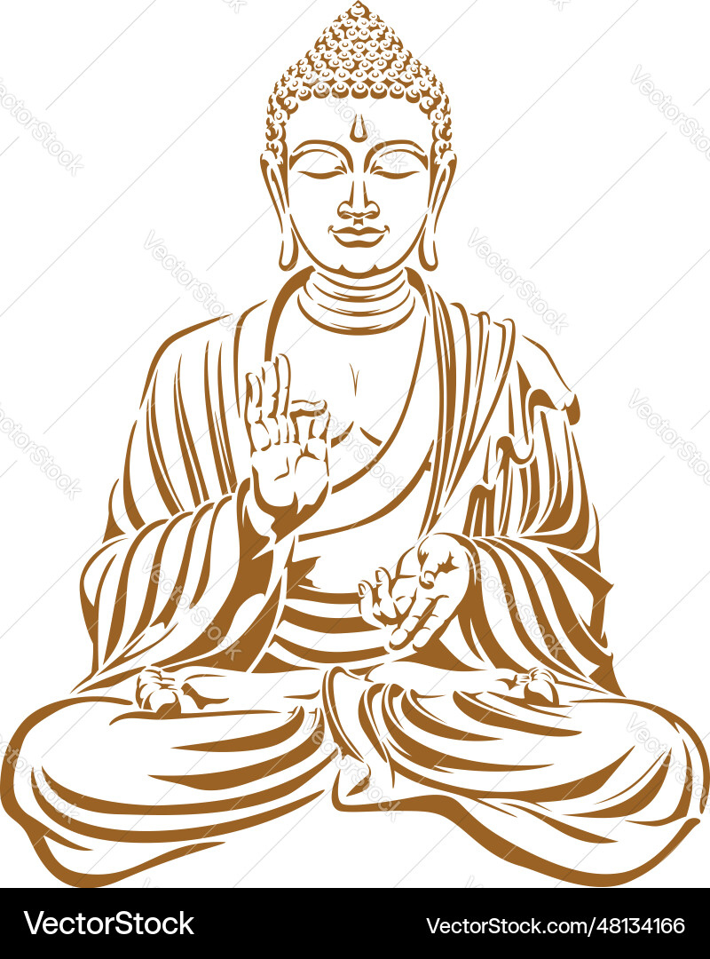 Lord Buddha Stencil - Wall Art Royalty Free Vector Image intended for Free Printable Buddha Stencil