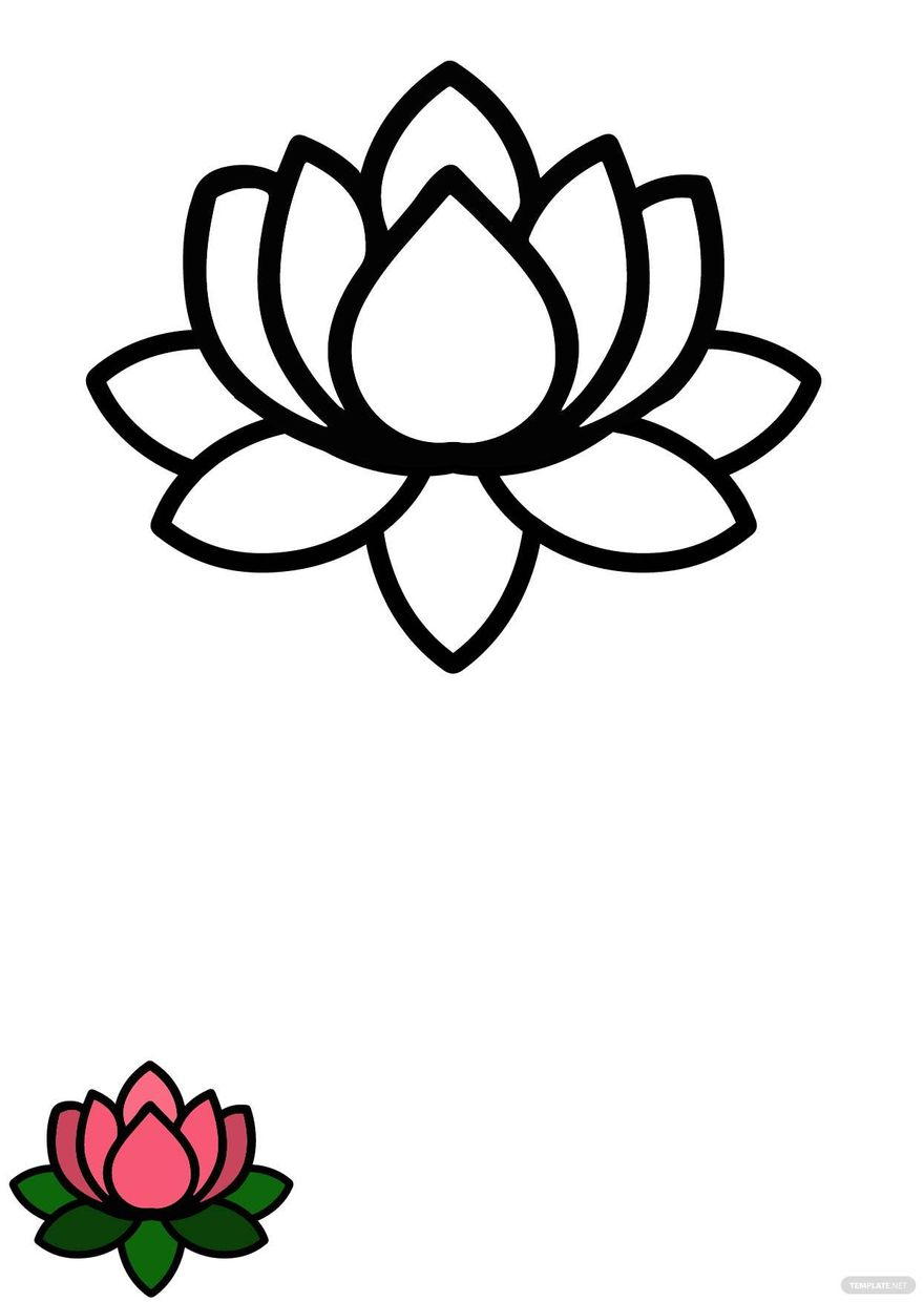 Lotus Flower Coloring Page In Pdf, Jpg, Eps - Download | Template within Free Printable Lotus Petal Pattern