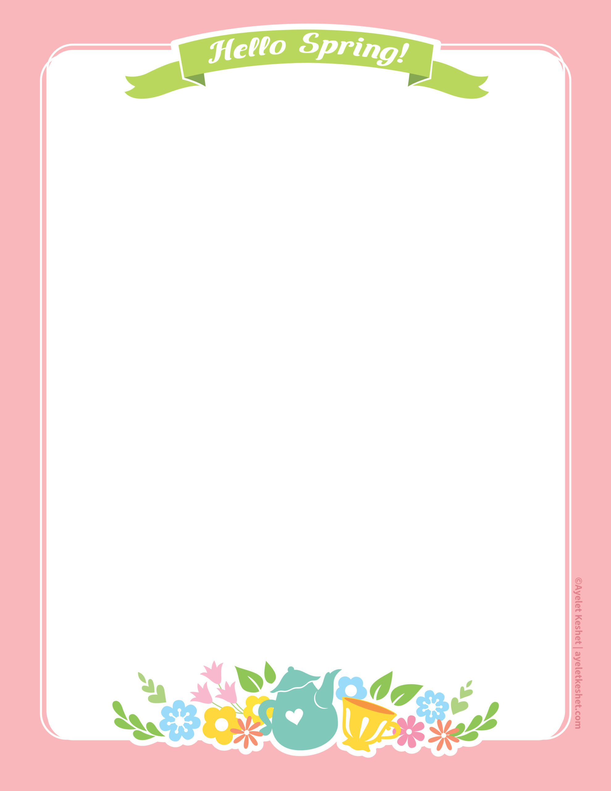 Lovely Free Printable Stationery Paper For Spring - Ayelet Keshet for Free Printable Spring Stationery