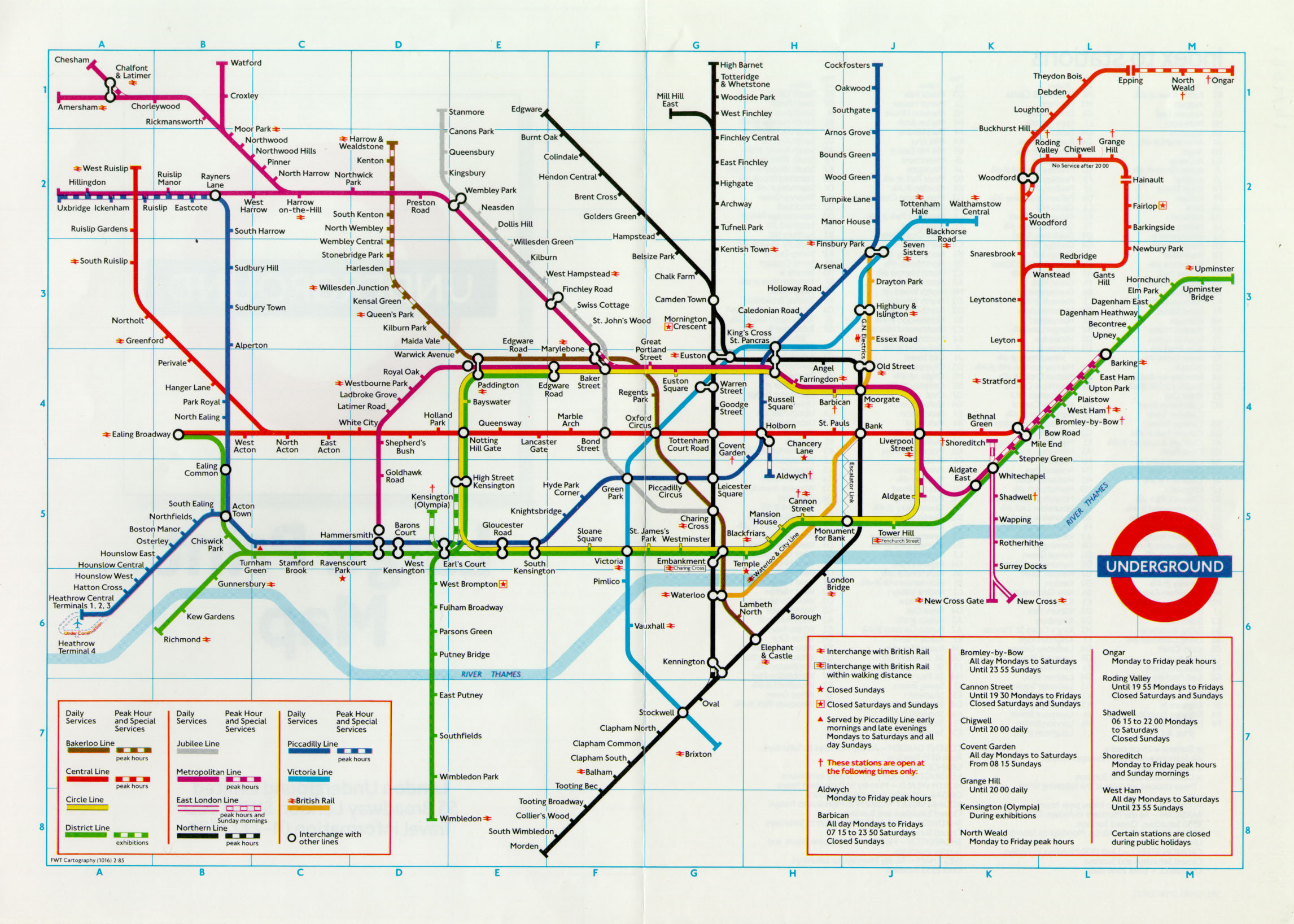 Map; Large Print Pocket Underground Map, 1985 | London Transport with regard to Free Printable London Tube Map