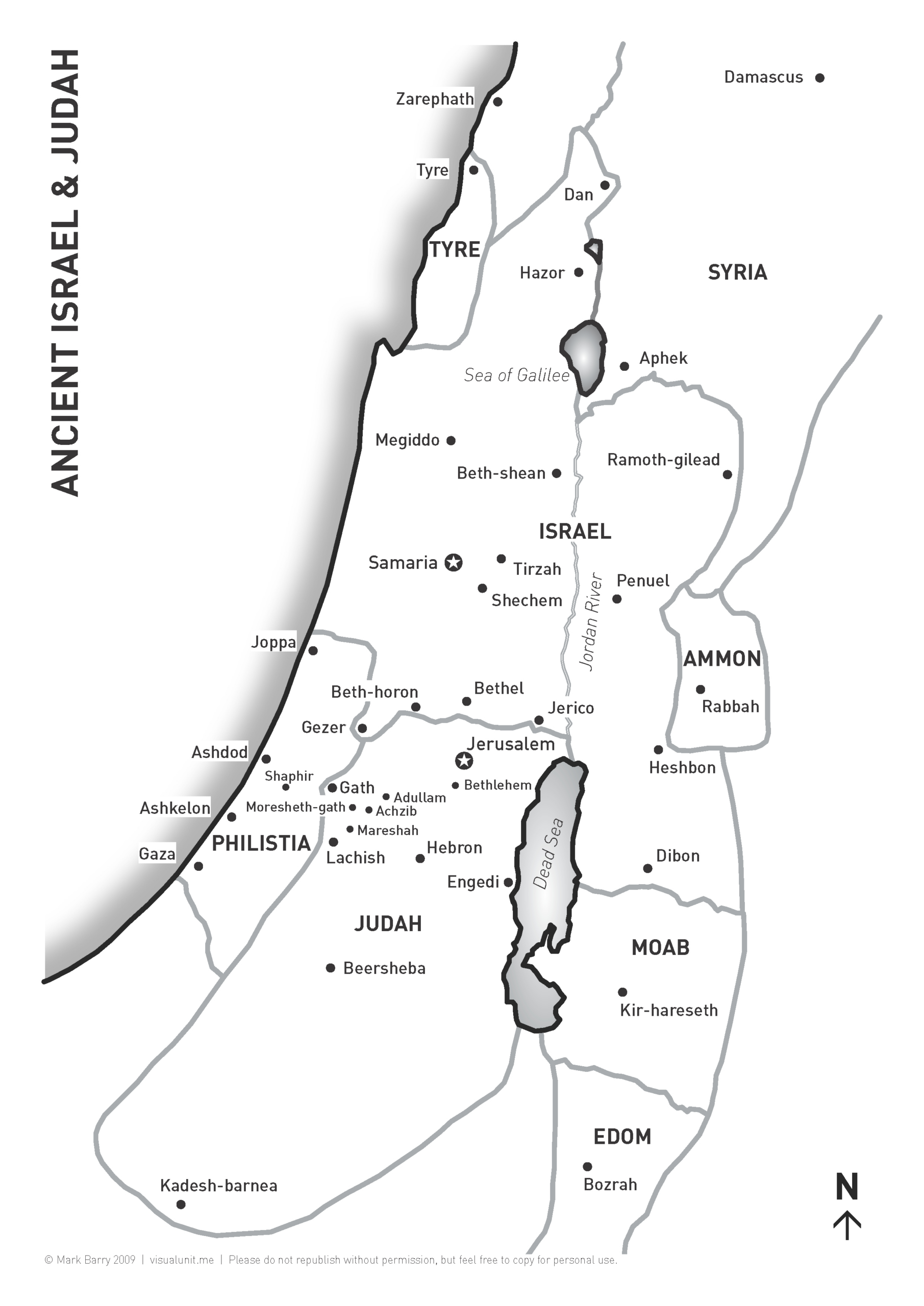 Map Of Israel &amp;amp; Judah | Visual Unit in Free Printable Bible Maps