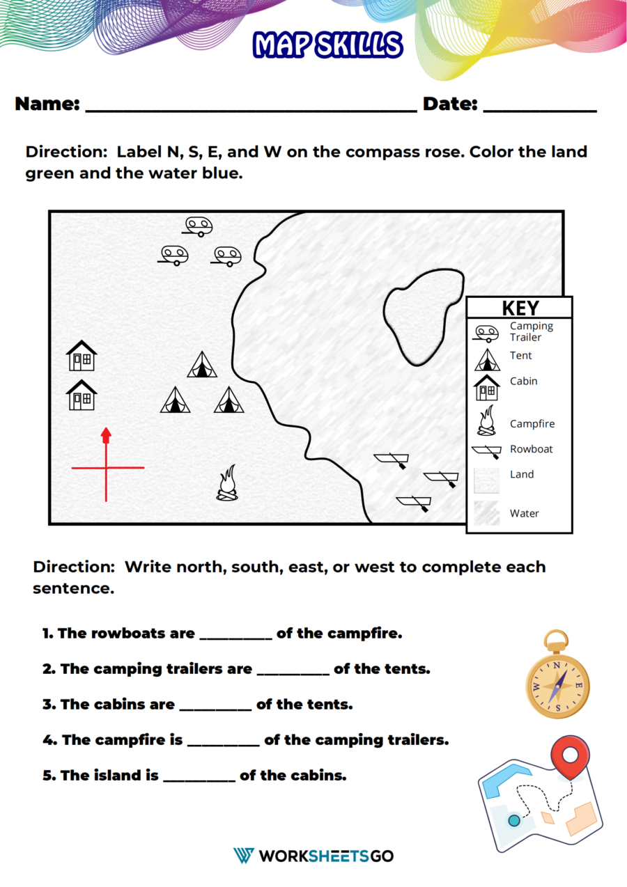 Map Skills Worksheets | Worksheetsgo with regard to Free Printable Maps And Directions