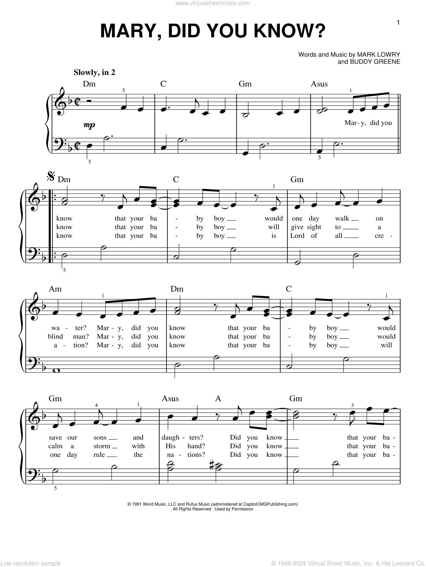 Mary, Did You Know?, (Beginner) Sheet Music For Piano Solo (Pdf) with regard to Mary Did You Know Free Printable Sheet Music