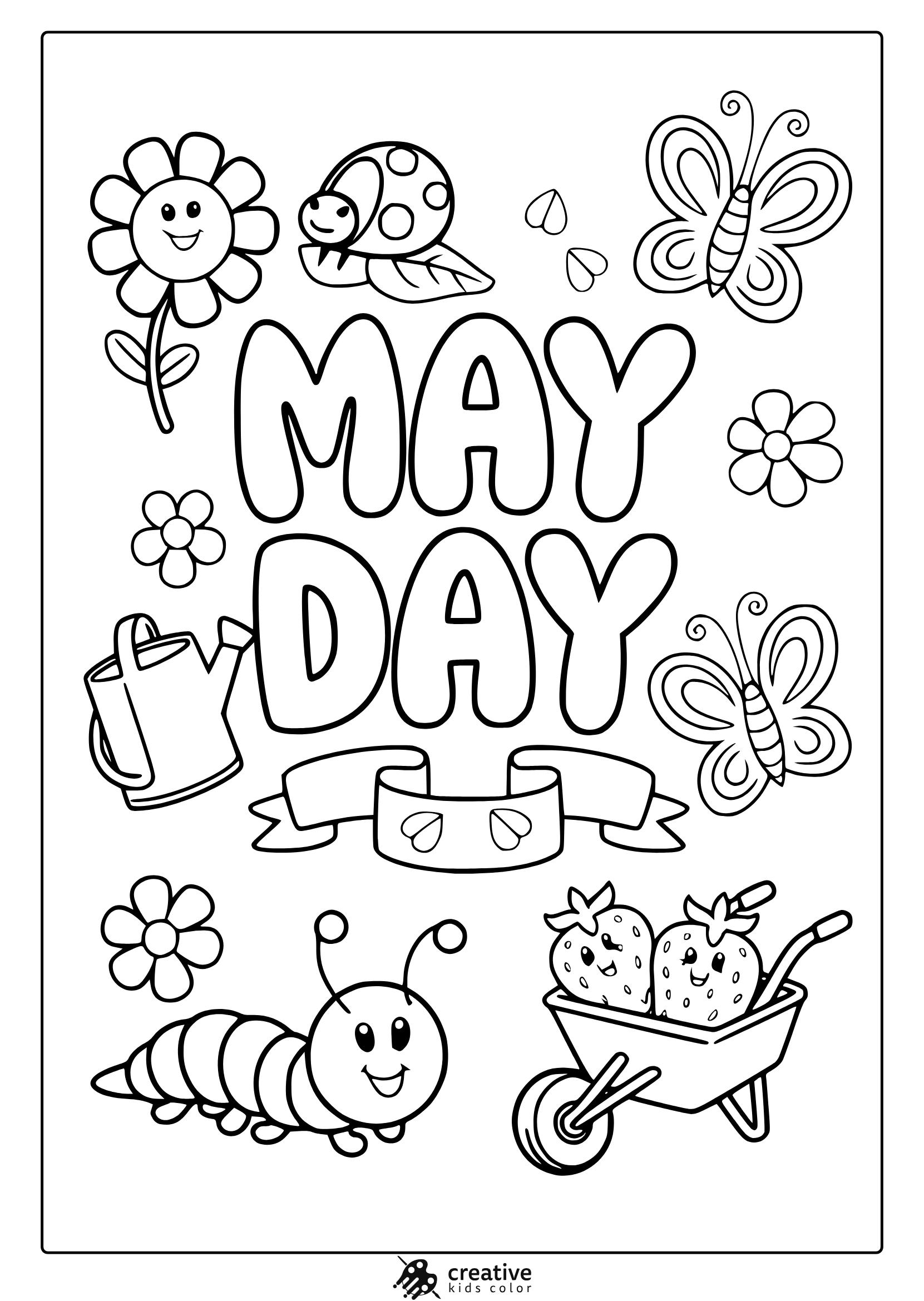 May Coloring Pages (Free &amp;amp; Fun Spring Printables) in Free May Day Printables