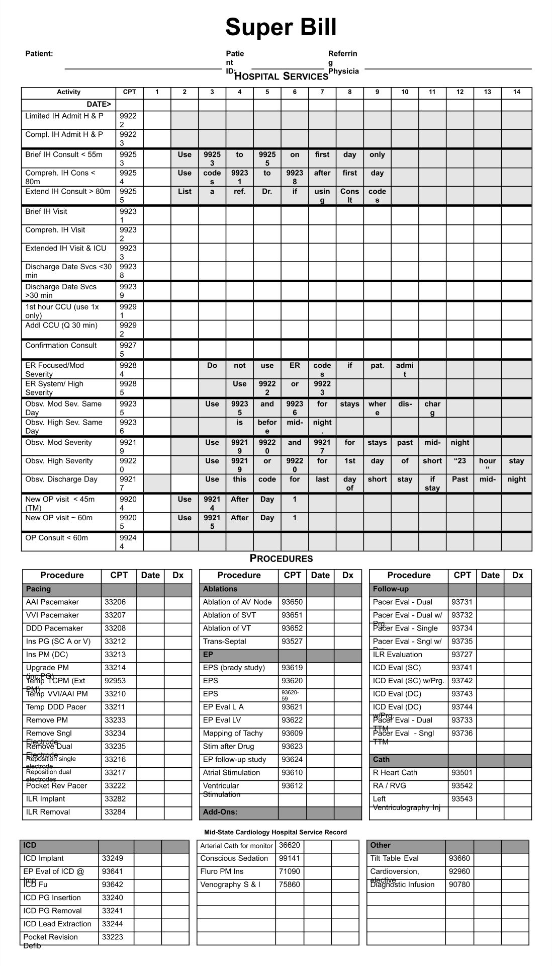 Medical Superbills - 10 Free Pdf Printables | Printablee intended for Free Pediatric Superbill Template