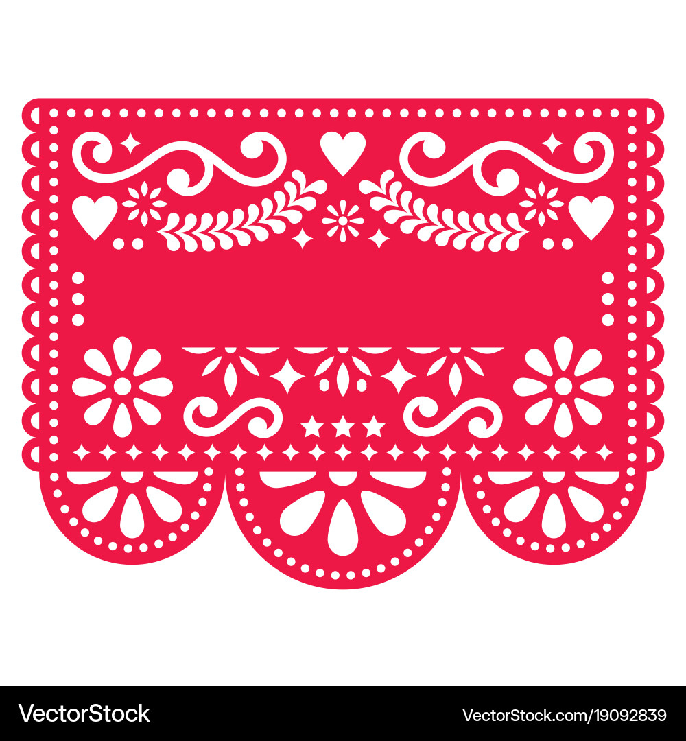 Mexican Papel Picado Decoration Royalty Free Vector Image pertaining to Papel Picado Free Templates