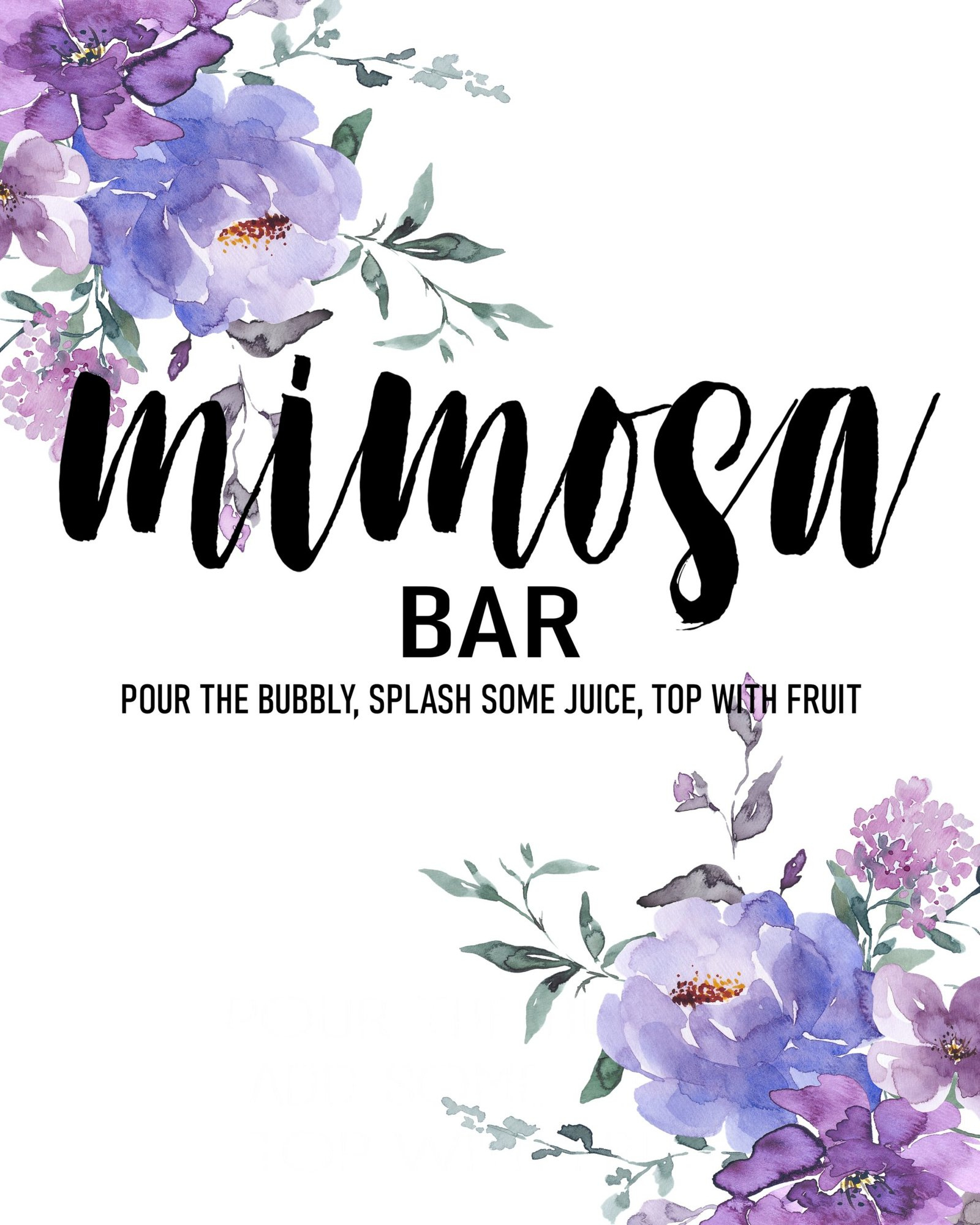 Mimosa Bar Printables in Free Mimosa Bar Printables