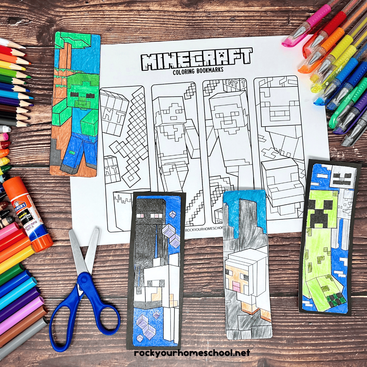 Minecraft Bookmarks To Color For Fun With Kids (Free) - Rock Your within Free Minecraft Bookmark Printables