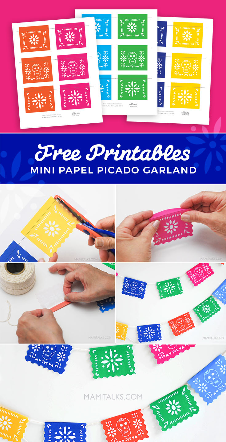 Mini Printable Papel Picado: Make A Garland - Mami Talks™ with regard to Free Printable Papel Picado Patterns