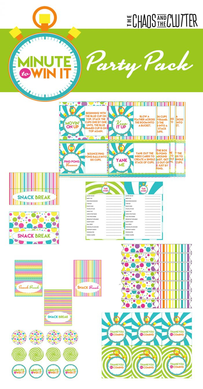 Minute To Win It Printable Party Kit - The Chaos And The Clutter with regard to Free Minute To Win It Printables