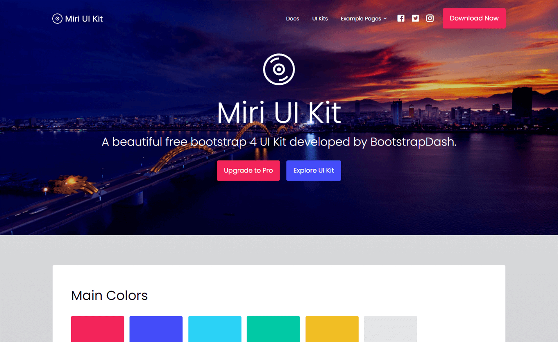 Miri Ui - Free Responsive Bootstrap 4 Html5 Ui Kit Template pertaining to Uikit Free Templates