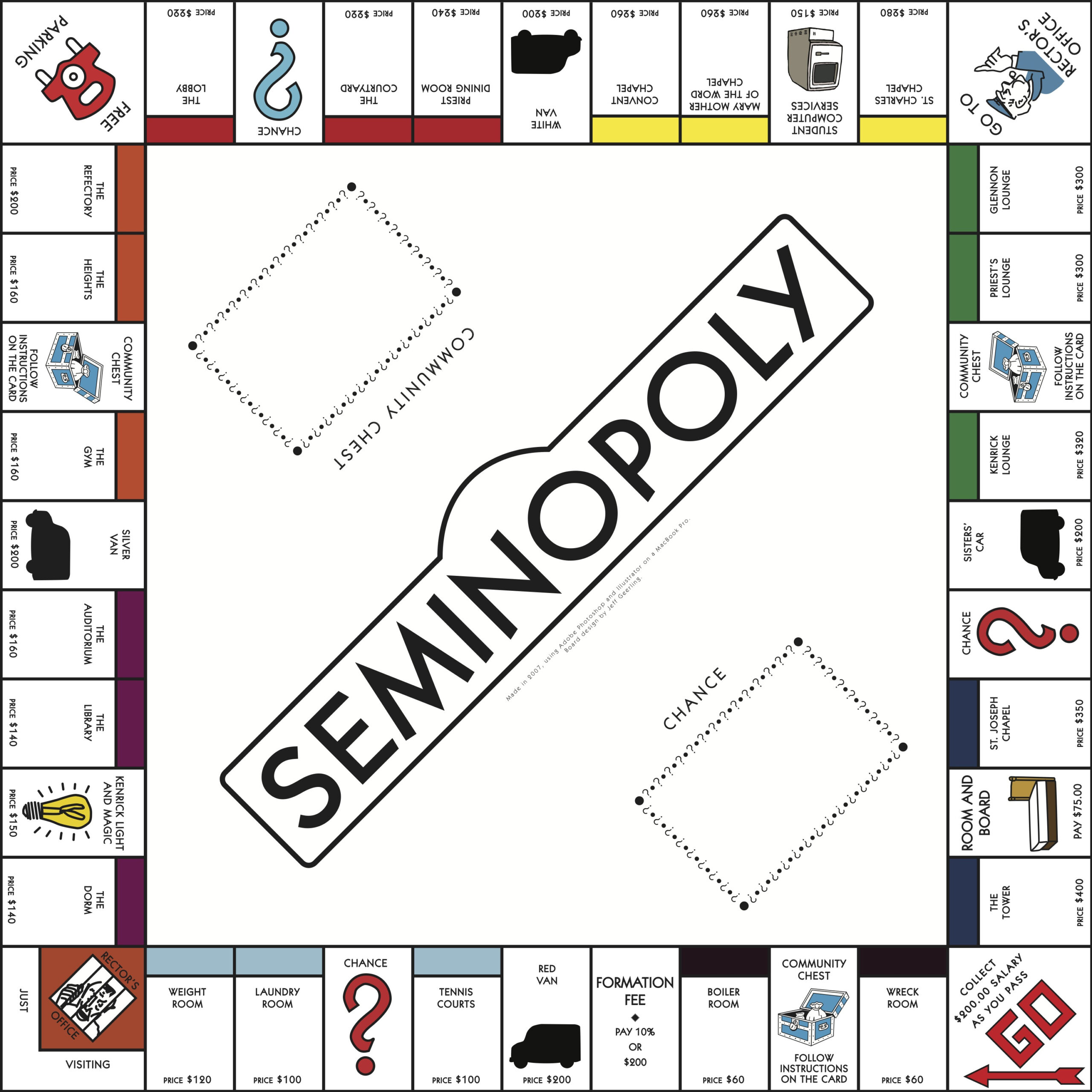 Monopoly Game Board Design (Illustrator/Vector Artwork) | Jeff within Free Editable Monopoly Board Template