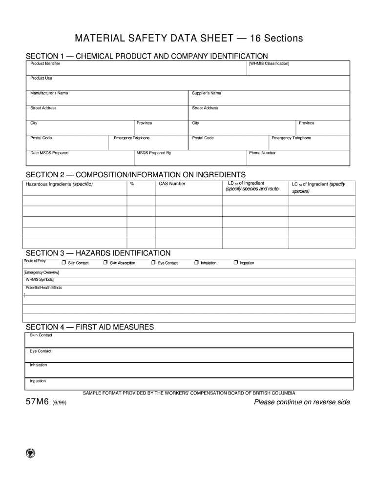 Msds Sheets Online - Fill Online, Printable, Fillable, Blank throughout Free Printable Msds Data Sheets