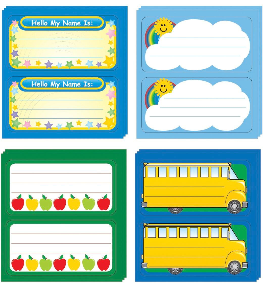 Nametag And Label Assortment with Free Field Trip Name Tags Template