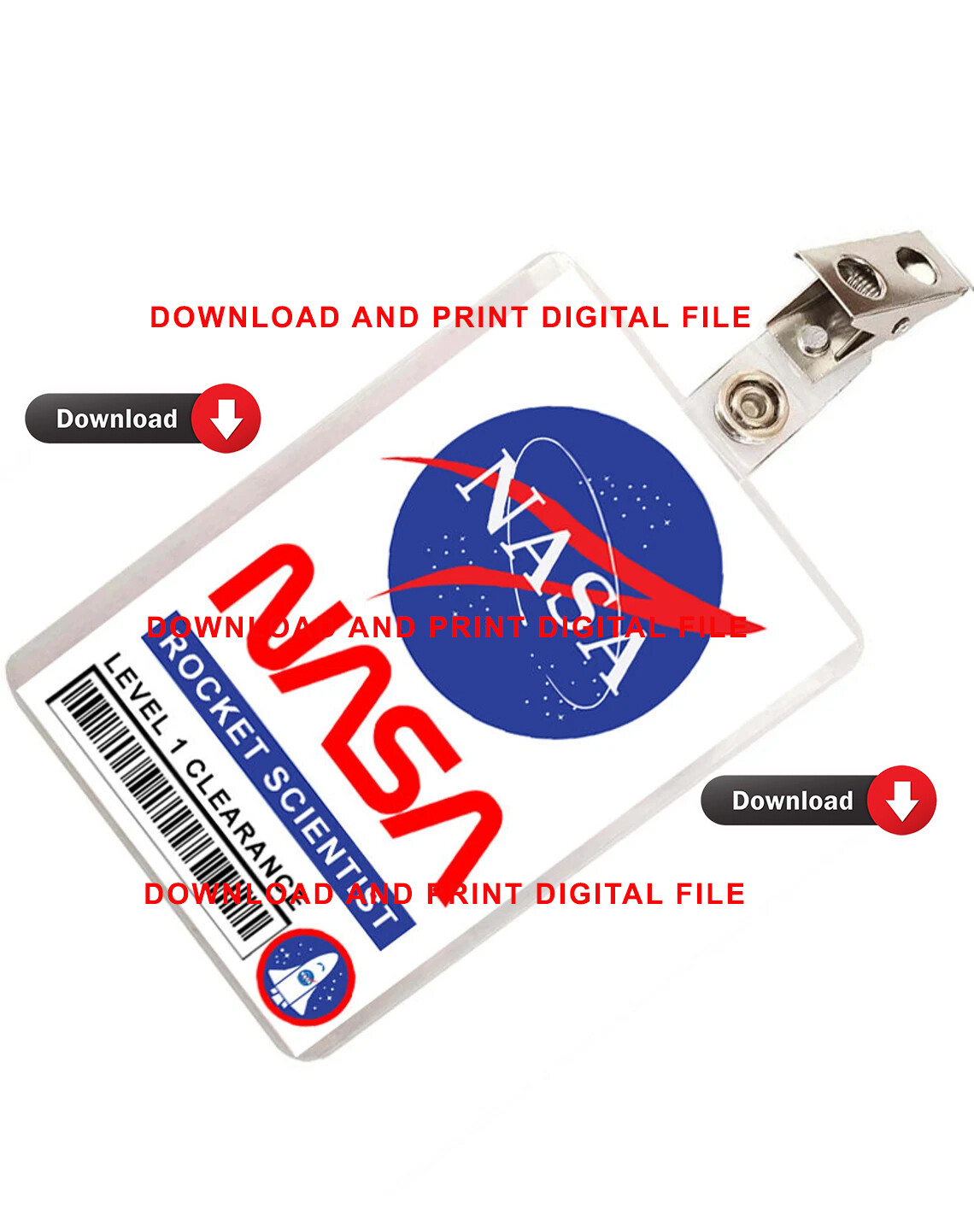 Nasa Astronaut Id Badge Image Download Pdf in Free Printable Nasa Badges