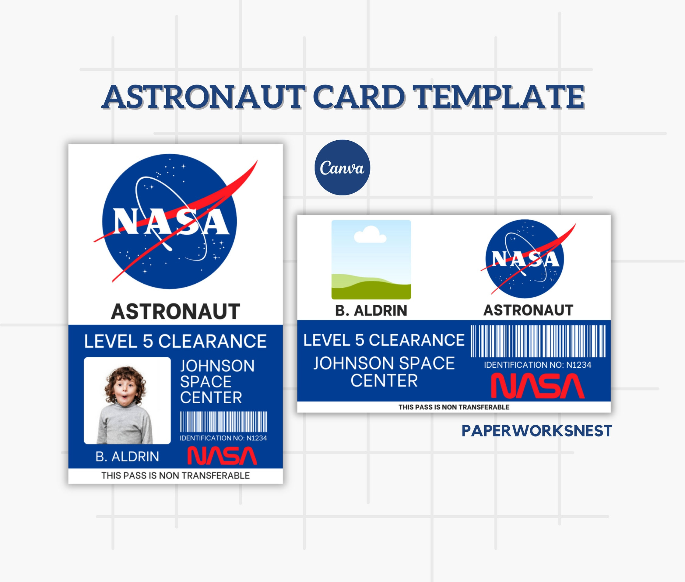 Nasa Astronaut Id Badge Vorlage, Namensschild, Space Astronaut throughout Free Printable Nasa Badges