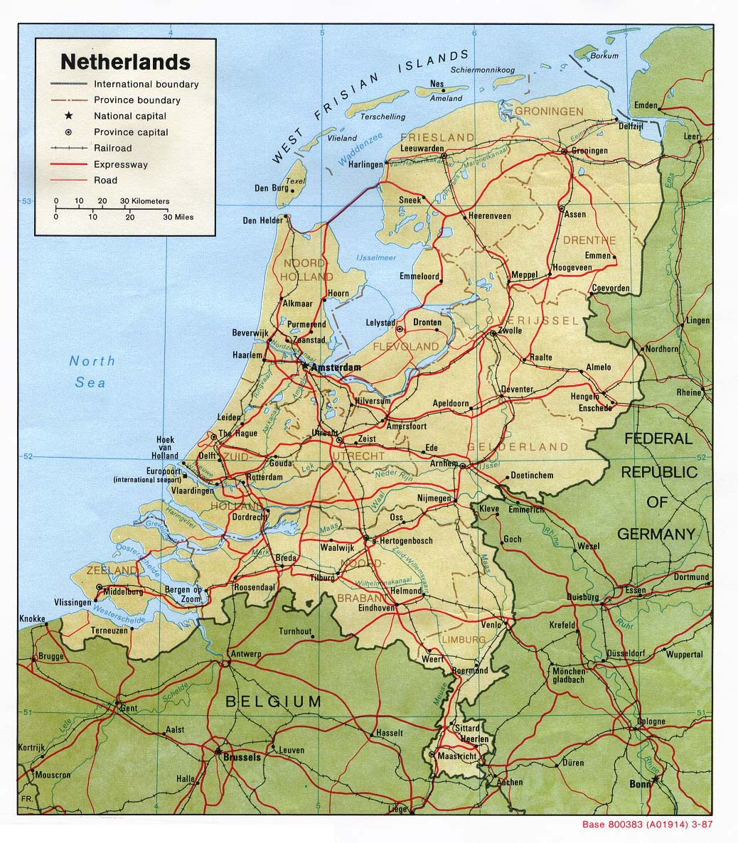 Netherlands Maps - Perry-Castañeda Map Collection - Ut Library Online with Free Printable Road Map Of The Netherlands