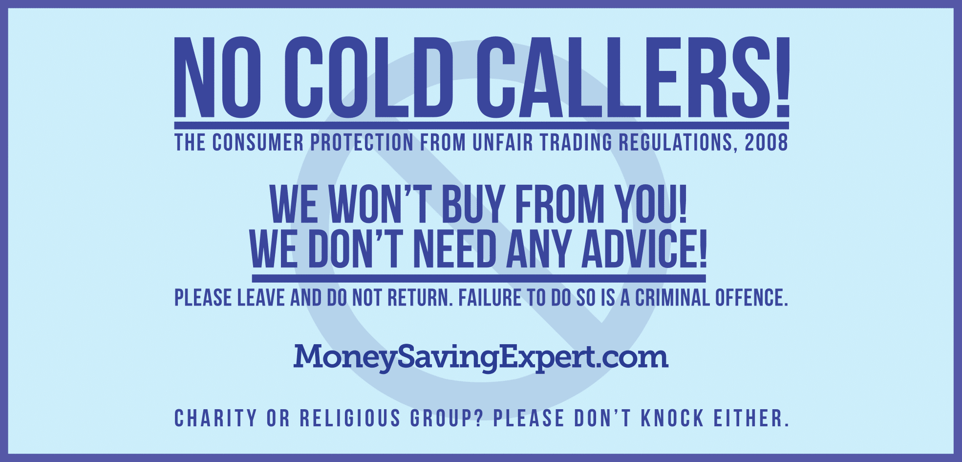No Cold Callers Signs | Poster Template intended for Free Printable No Cold Callers Sign