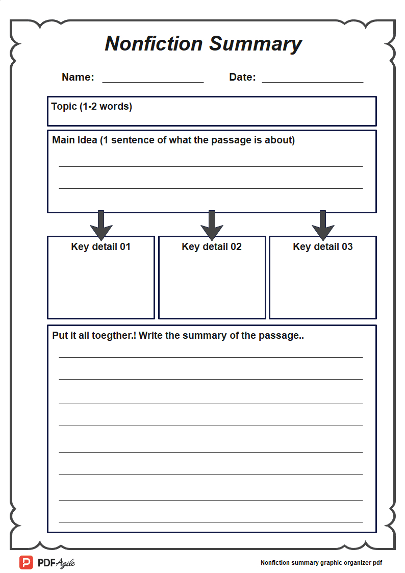Nonfiction Summary Graphic Organizer Pdf | Pdf Agile pertaining to Free Printable Nonfiction Graphic Organizers