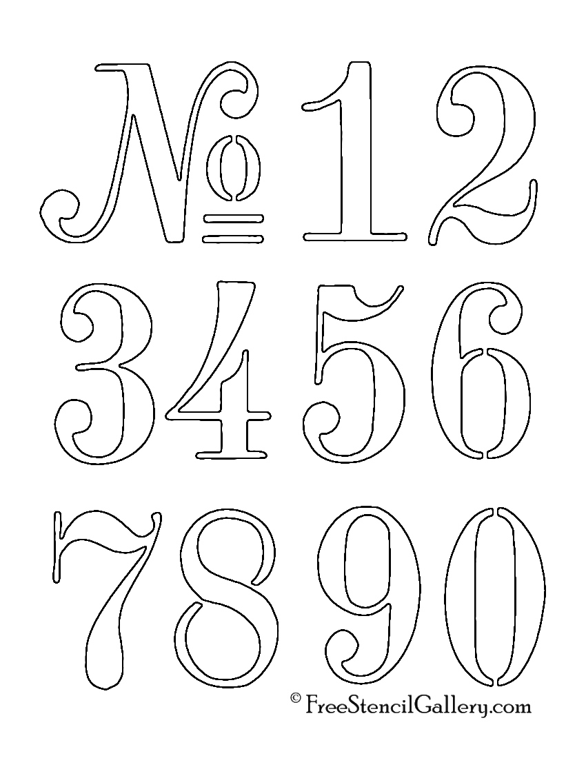 Numbers Stencil | Free Stencil Gallery - Worksheets Library intended for Free Printable 12 Inch Number Stencils