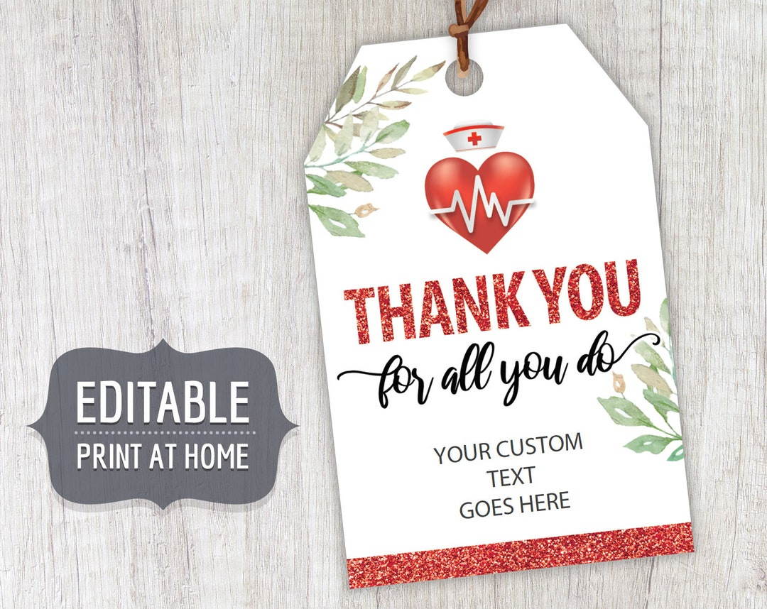 Nurses Week Printable Gift Tags, Nurse Week Appreciation Editable pertaining to Free Printable Nurses Week Tags