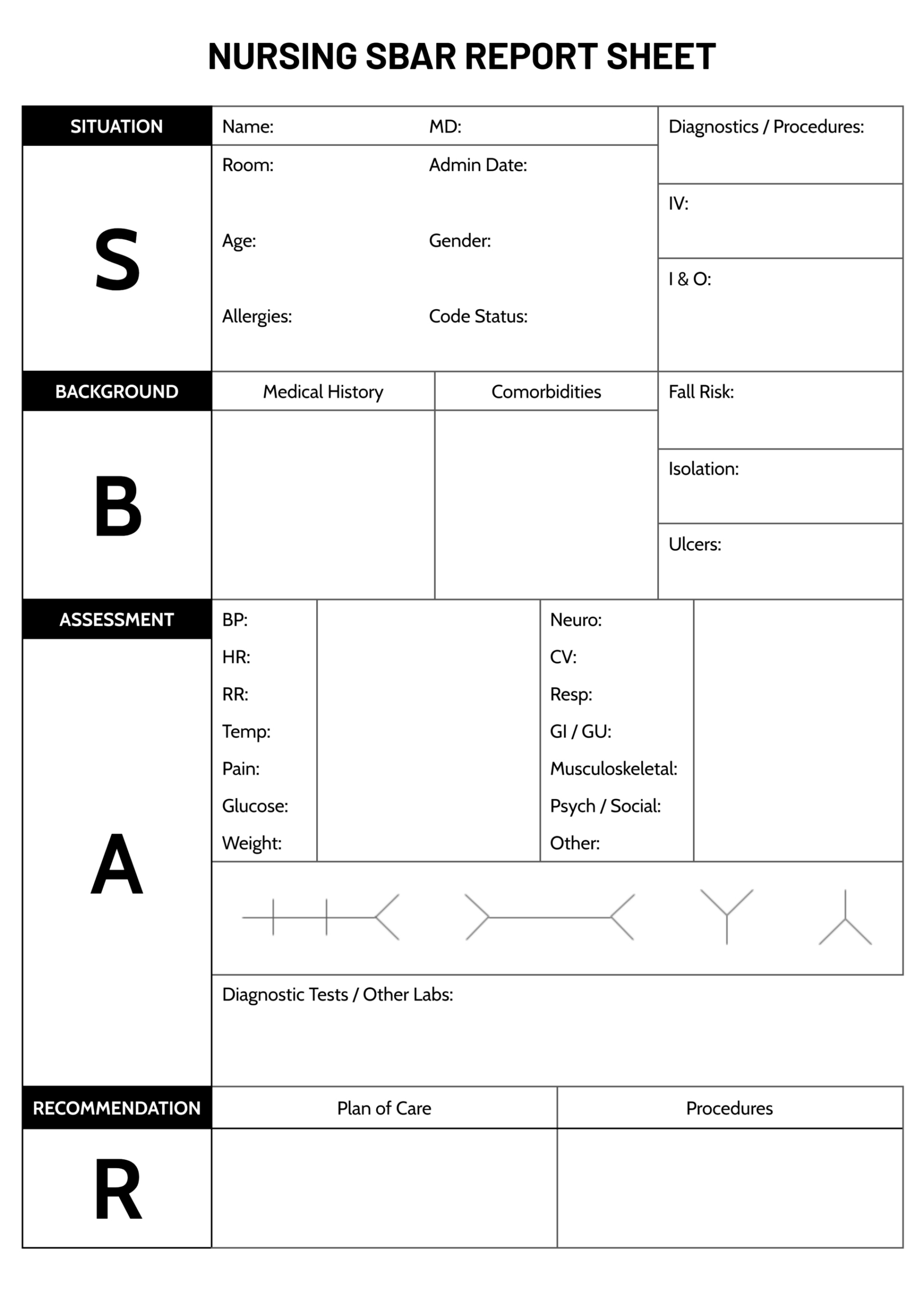 Nursing Sbar Report Sheet - Google Docs | Word - Highfile inside Free Printable Sbar Template