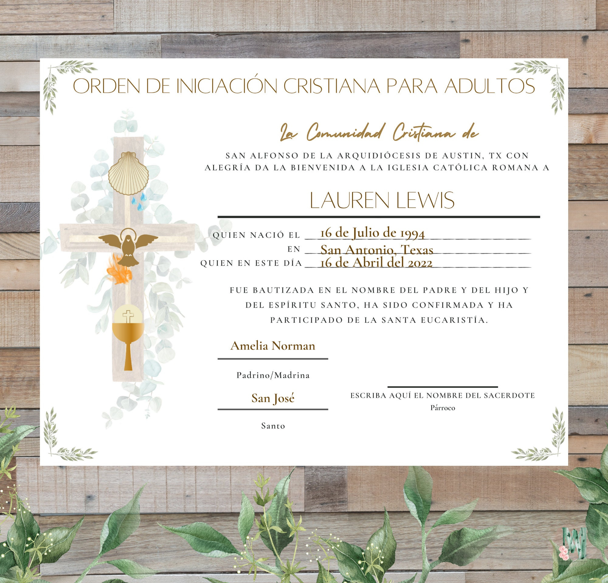 Ocia Certificate For Catechumens Order Of Christian Initiation Of inside Free Printable Rcia Certificates