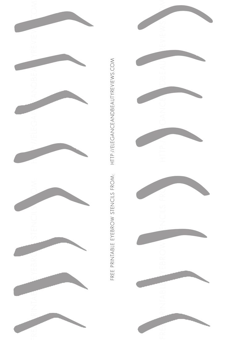 Online Eyebrow Stencils - 5 Free Pdf Printables | Printablee intended for Free Printable Eyebrow Stencils