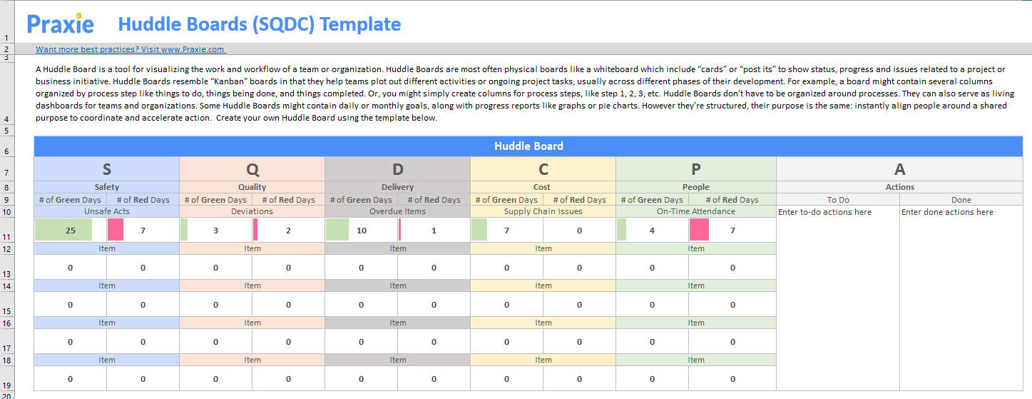 Online Huddle Boards - Web Collaboration Tools &amp;amp; Templates in Sqdc Template Excel Free
