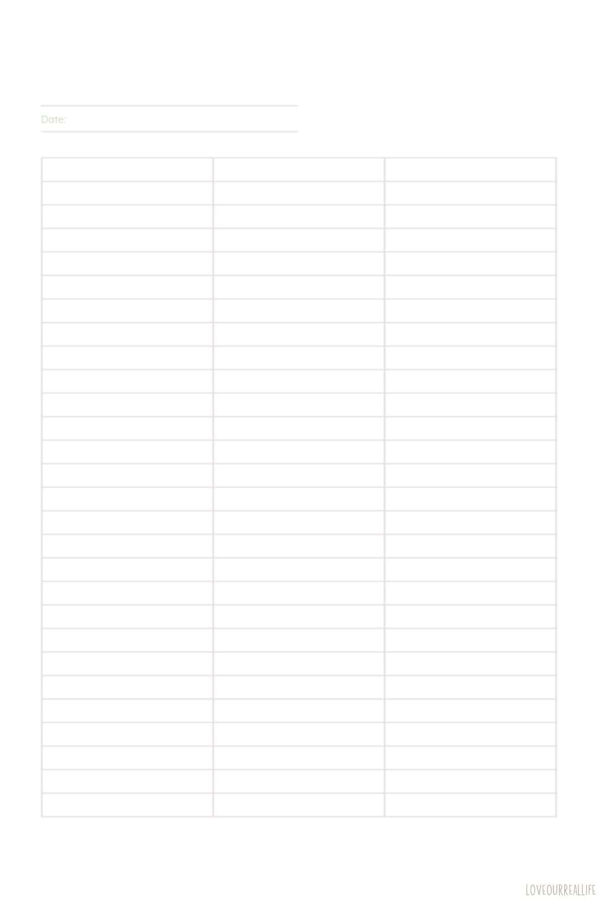 Organize Your Life With These Free 3-Column Templates ⋆ Love Our with regard to Free Printable Column Templates