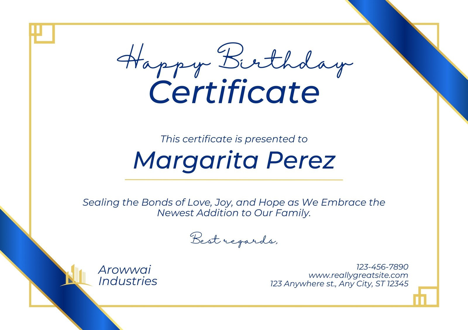 Page 2 - Free Printable, Customizable Birthday Certificate with 123 Certificates Printables Free