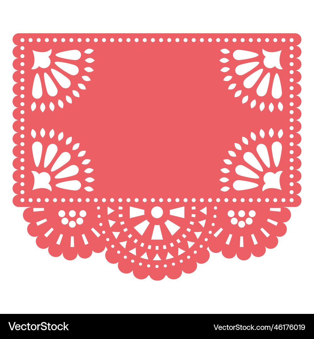 Papel Picado Red Template Design Royalty Free Vector Image with regard to Free Printable Papel Picado Patterns